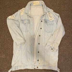 Oversized Long Denim Jacket